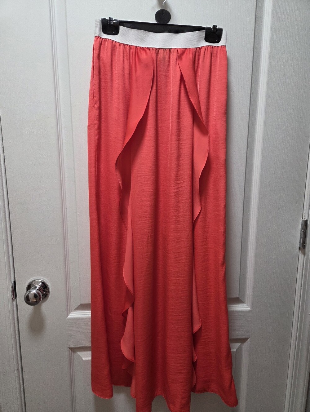 BCBGMaxAzria Coral Maxi Skirt with White Waistband-runs closer to Small/Medium d